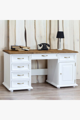 Provence-i stílusú fa PC íróasztal 150x60 cm nagy munkalappal